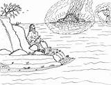 Apostle Hitting Fiery Beloved Ocean sketch template