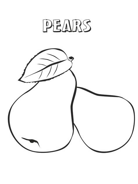 pear coloring pages  printable coloring pages  kids