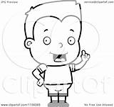 Expressing Idea Boy Little Clipart Cartoon Thoman Cory Outlined Coloring Vector 2021 sketch template