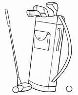 Golf Bag Coloring Drawing Template sketch template