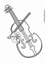 Violin Coloring Pages Instruments Musical Kids Drawing Printable Drawings Instrument Music Simple Clipart Fiddle Color Bow Print Book Cliparts Ausdrucken sketch template