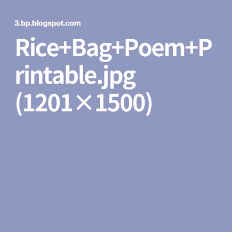 rice bags poems bags