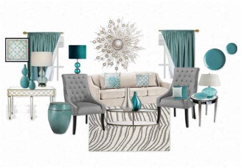 modern mix  teal grey  white living room  mirrored