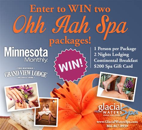 ohh ahh spa giveaway minnesota monthly