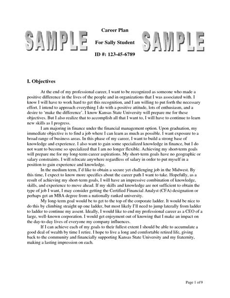 business paper sample essay plan