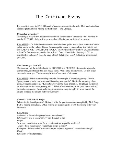 critique paper  dance critique  essay