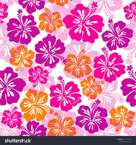 stock vector seamless pattern  hibiscus flower seamless hibiscus