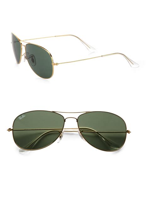 ray ban classic aviator sunglasses in black gold lyst