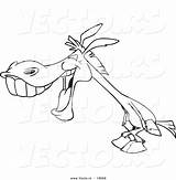 Donkey Cartoon Laughing Outlined Toonaday sketch template