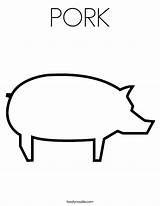 Coloring Pork Hog Farm Sheet Colorful Pig Outline Book Built California Usa Twistynoodle Blank Noodle sketch template