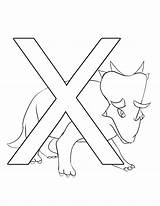 Xenoceratops Dinosaur Letter Alphabet sketch template
