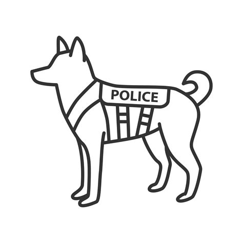 politiehond lineaire pictogram duitse herder militair hondenras