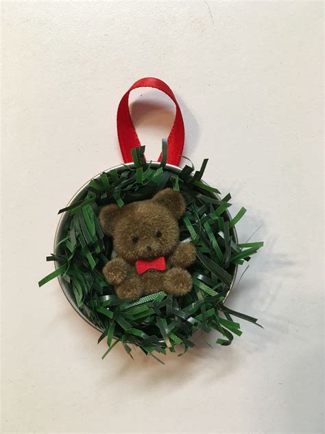 Bear In 2 Ball Jar Lid Christmas Ornament Christmas
