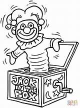 Jack Box Toy Coloring Pages Color Printable Drawing Toys Drawings Clipart sketch template