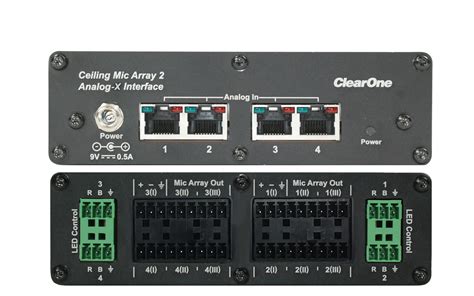 clearone ceiling microphone array analog  interface box vso pro av