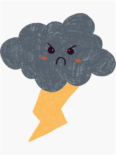 grumpy cloud sticker  theredknotshop redbubble