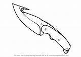 Knife Gut Step Draw Drawing Strike Counter Tutorials Drawingtutorials101 Learn Games sketch template