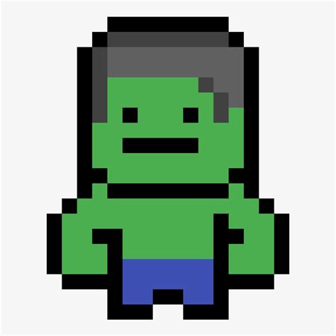 The Green Midget Minecraft Super Hero Pixel Art Png