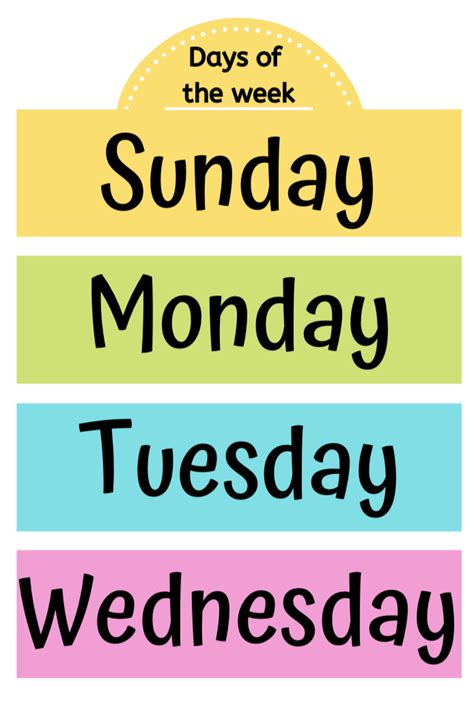 days   week  printable  preschool worksheets