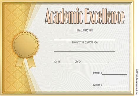 certificate  academic excellence award  editable  manners