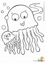 Jellyfish Coloring Pages Kids Drawing Color Printable Print Animals Realistic Getdrawings Cute Paintingvalley sketch template