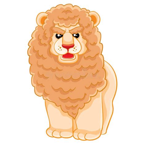 cute cartoon standing lion vector stock vector illustration  lion
