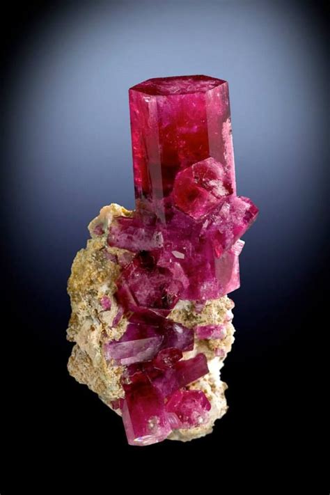 red emerald  scarlet emerald   red variety  beryl crystals
