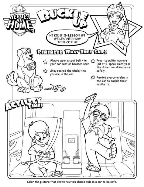 buckle up coloring pages