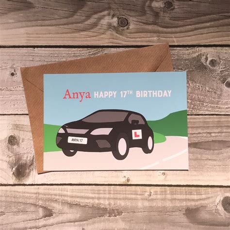 birthday driving card  plate personalised card etsy