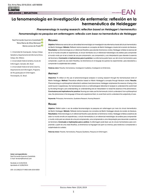 phenomenology  nursing research reflection based  heidegger