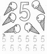 Worksheets Number Tracing Coloring Five Preschool Toddler Crafts Kindergarten Comment First sketch template