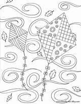 Kites Coloring Pages Kite Doodle Fall Alley Adult Colouring Kids Clouds Fly Mediafire sketch template
