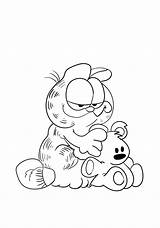 Garfield Pooky Colorear Odie Colorironline Relacionadas Dibujosonline Categorias sketch template