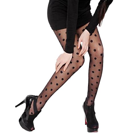 fashion tights women sexy sheer lace big dots pantyhose stockings
