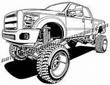 Lifted 4x4 F250 F150 sketch template