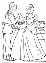 Coloring Prince Princess Wedding Cinderella Cake sketch template