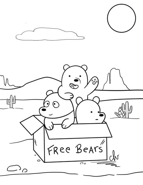 bare bears colouring page  cutelittlevixen  deviantart