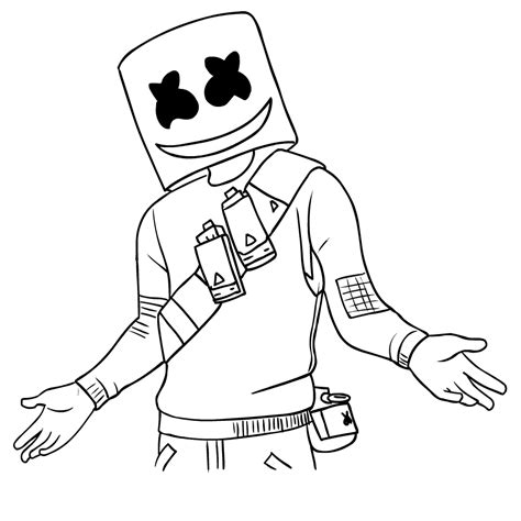 marshmello fortnite coloring page  pages sketch coloring page