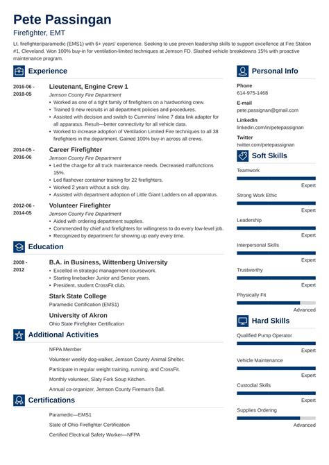 firefighter resume examples template guide  tips