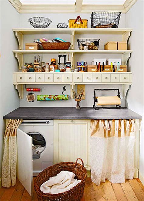small kitchen and small laundry room storage solutions