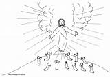 Coloring Ascension Jesus Children Clipart Line Popular Library sketch template