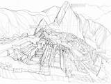Picchu Machu Drawing Paintingvalley sketch template