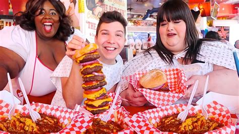 Heart Attack Grill With Hungry Fat Chick • Mukbang Youtube