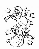 Coloring Angels Christmas Angel Pages Music Playing Kids Drawing Printable Two Trumpet Colouring Sheets Notes Getdrawings Color Clipartmag Getcolorings sketch template