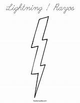 Lightning Rayos Cursive sketch template