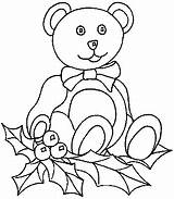 Noel Oursons Peluches Coloriages Colorier sketch template