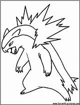 Coloring Typhlosion Pages Pokemon Fun Totodile Color Getcolorings sketch template