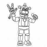 Coloring Freddy Pages Funtime Fnaf Nights Five Freddys Printable sketch template