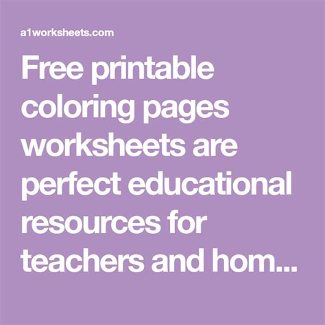 printable coloring pages worksheets  perfect educational