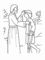 Jesus Heals Coloring Man Blind Sick Lame Boy Pages Paralyzed Colouring Drawing Healing Jairus Christ Print Sheet Lds Color Symbols sketch template